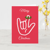 Carte ASL I Love You Christmas Card (Fleur jaune)