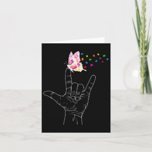 Carte Asl I Love You Main Sign Language Butterfly Autism