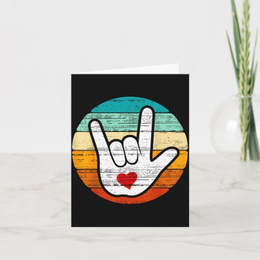 Carte Asl I Love You, Sign Language Heart Love Valentine (Devant)
