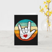 Carte Asl I Love You, Sign Language Heart Love Valentine (Fleur jaune)