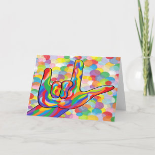 Carte ASL I Love You with Bubble Arrière - plan