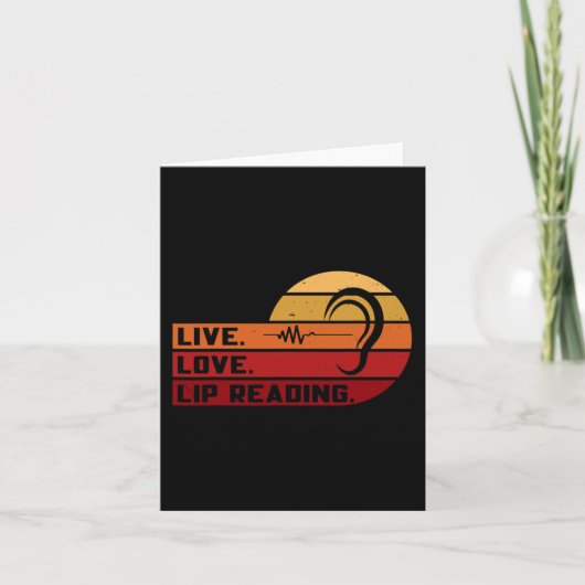 Carte ASL Live Love Lecture Lire Lire Lire Langue des si (Devant)