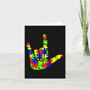 Carte ASL Love Hand Sign Language Puzzle Autism Awards