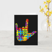 Carte ASL Love Langue des signes Autistique Puzzle Autis (Fleur jaune)