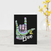 Carte ASL Love You Main Sign Language Butterfly Deaf Awa (Fleur jaune)