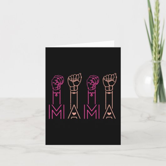 Carte ASL Mama American Sign Language Sourd Sensibilisat (Devant)