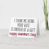 Carte Assez d'un cadeau, mari amusant Saint-Valentin (Devant)