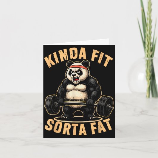 Carte Assez en forme plutôt gros - Drôle de panda de gym (Devant)