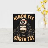Carte Assez en forme plutôt gros - Drôle de panda de gym (Fleur jaune)