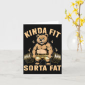 Carte Assez en forme plutôt gros - Ours de gym drôle d'h (Fleur jaune)