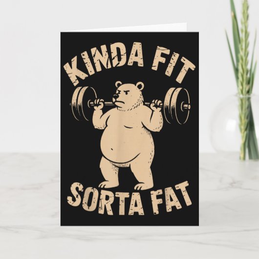 Carte Assez en forme un peu gros - Ours de gym drôle d'h (Devant)