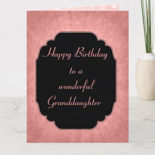 Carte Assez moderne rose Joyeux Anniversaire petite-fill (Devant)