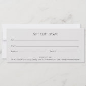 Carte Assiette Abstraite Fleur Élégante Certificat Cadea (Dos)