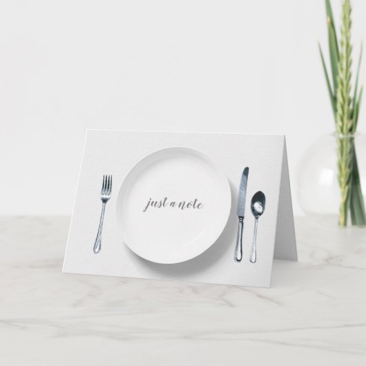 Carte assiette blanche avec couverts (Devant)