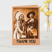 Carte assis Bull Buffalo Bill Wild West Show Merci (Fleur jaune)
