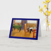 Carte Assis dans le fauteuil (Fleur jaune)