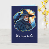 Carte Assistant avec corbeau - Halloween Fun 1 (Fleur jaune)