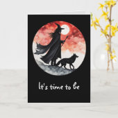Carte Assistant avec un loup - Halloween Fun 2 (Fleur jaune)