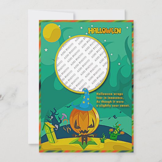 Carte Assistant Halloween Jack o' Lantern Ajouter cadre (Devant)