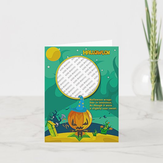 Carte Assistant Halloween Jack o' Lantern Ajouter cadre (Devant)