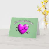 Carte Assistant Médicale PINK HEART Design Cadeaux (Fleur jaune)