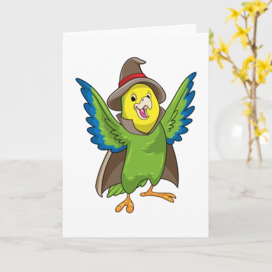 Carte Assistant Parrot en tant qu'assistant avec Casquet (Fleur jaune)