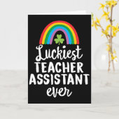 Carte Assistante Enseignante la Plus Chanceuse Ever St P (Fleur jaune)