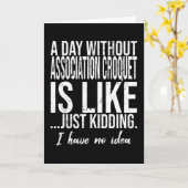 Carte Association Croquet drôle d'idée cadeau (Fleur jaune)