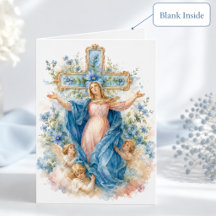 Assomption de Marie Note Catholique Fleurie Bleue