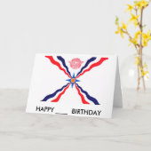 Carte assyr, HEUREUX \___ ANNIVERSAIRE (Fleur jaune)