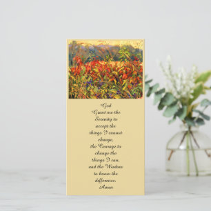 Carte Aster et Sumac d'automne colorés et bleus rouges
