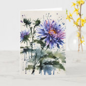 Carte Aster - Fleurs aquarelles (Fleur jaune)