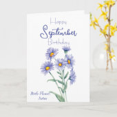 Carte Aster Septembre Fleur de naissance Anniversaire (Fleur jaune)