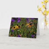 Carte Asters sous verre (Fleur jaune)