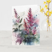 Carte Astilbe - Fleurs aquarelle (Fleur jaune)