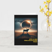 Carte Astro commémoratif Texas Total Solar Eclipse 2024 (Fleur jaune)