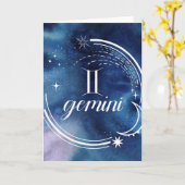 Carte Astrologie des aquarelles - Gemini (Fleur jaune)