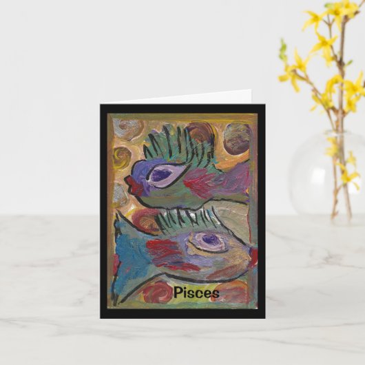 Carte Astrologie Horoscope Pisces (Fleur jaune)