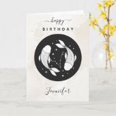 Carte Astrologie Poissons Zodiac étoile Signal Horoscope (Fleur jaune)