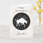 Carte Astrologie Taurus Symbole Zodiaque Horoscope Éléga (Fleur jaune)