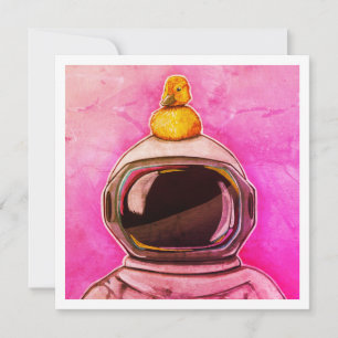 Carte Astronaut Avec Bébé Canard - Mini impression