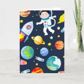 Carte Astronaut in Space Planets and Rockets Pattern (Devant)