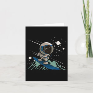 Carte Astronaut Snowboarder Mountains Freestyle Downhill