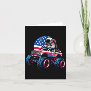 Carte Astronaute conduisant un camion monstre 4 juillet