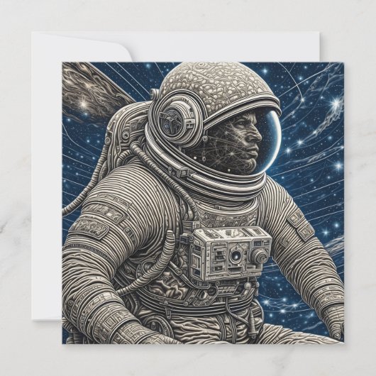 Carte Astronaute d'art IA dans l'espace (Devant)