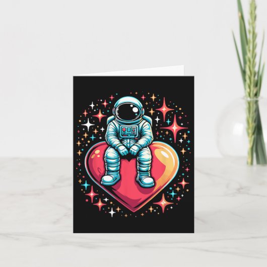 Carte Astronaute de l'espace cœur Lloon Saint-Valentin S (Devant)