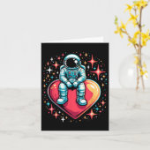 Carte Astronaute de l'espace cœur Lloon Saint-Valentin S (Fleur jaune)