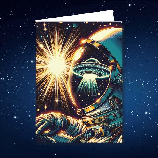 Carte Astronaute et OVNI Pun | Anniversaire