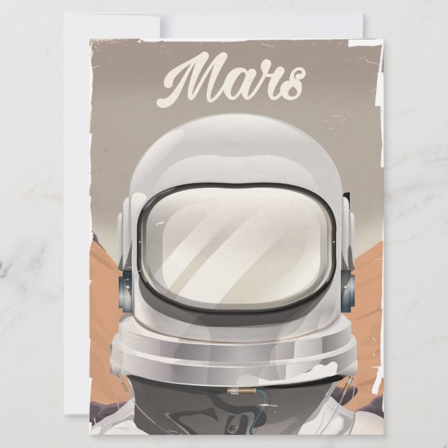 Carte Astronaute Mars Vintage (Devant)