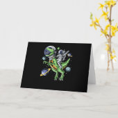 Carte Astronaute Riding T-Rex Dinosaur Astro T-Rex Space (Fleur jaune)